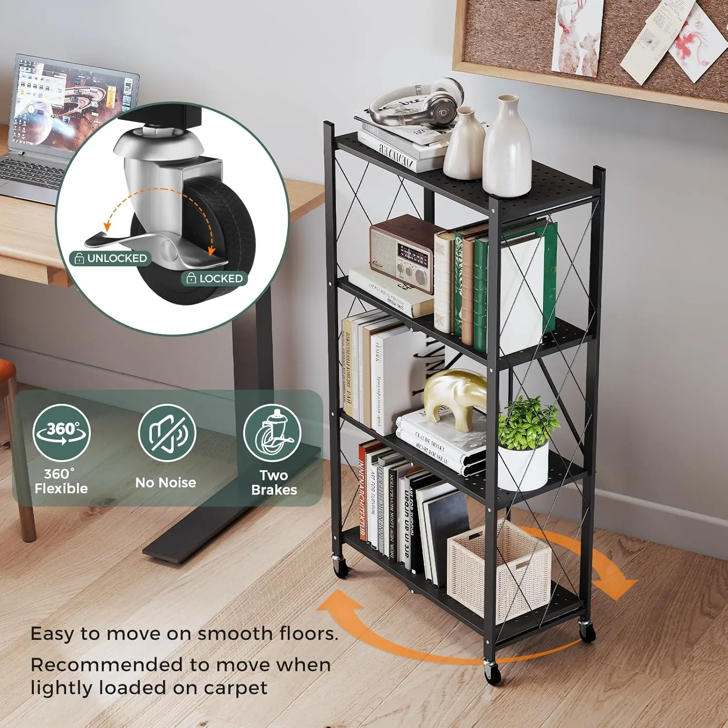 Raft metalic pliabil cu roți, imagine 9